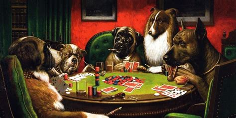 Cuadro famoso perros jugando poker